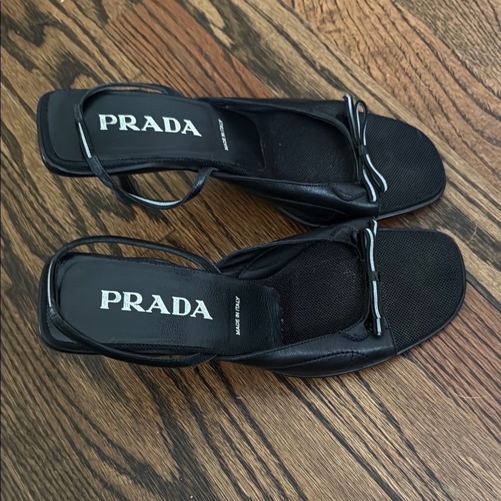 Prada Black Leather Sandals with Sleek Design